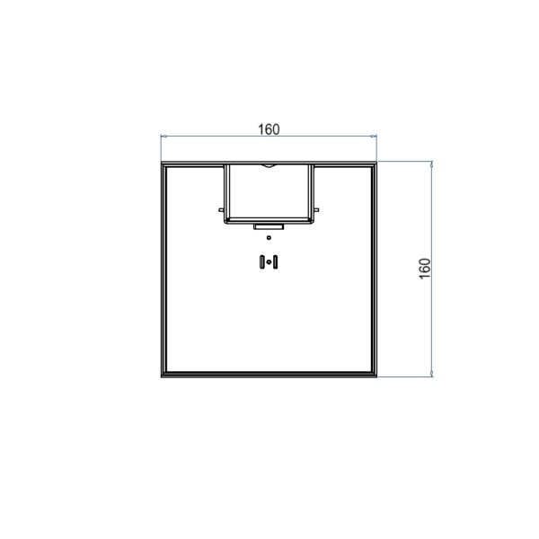 Produktbild UBD 165 155  -  Unterflur-Bodendose UBD 160 small inkl. Deckel mit Kante, geschlossen, 15mm Vertiefung und 1 Schnurauslass